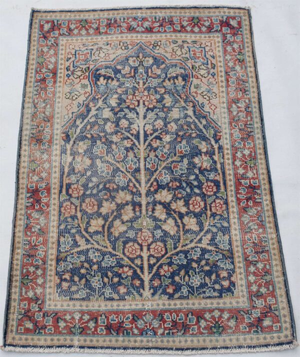 Vintage Kirman Rug SBR012 - Tree of Life Design - 1.11x2.9 - Image 3