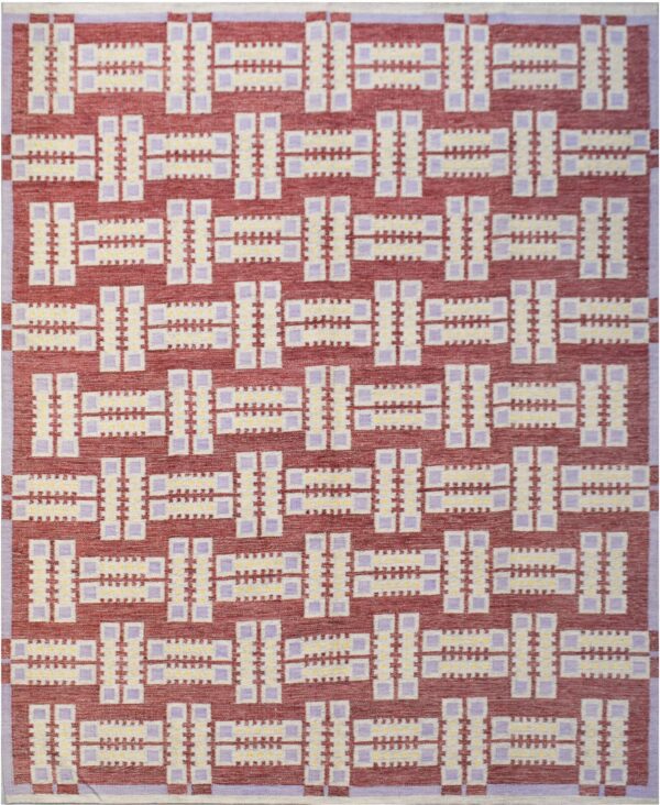 Modern Scandinavian Rug SBR018 - Interlocking Geometric Design - 9.5x11.10